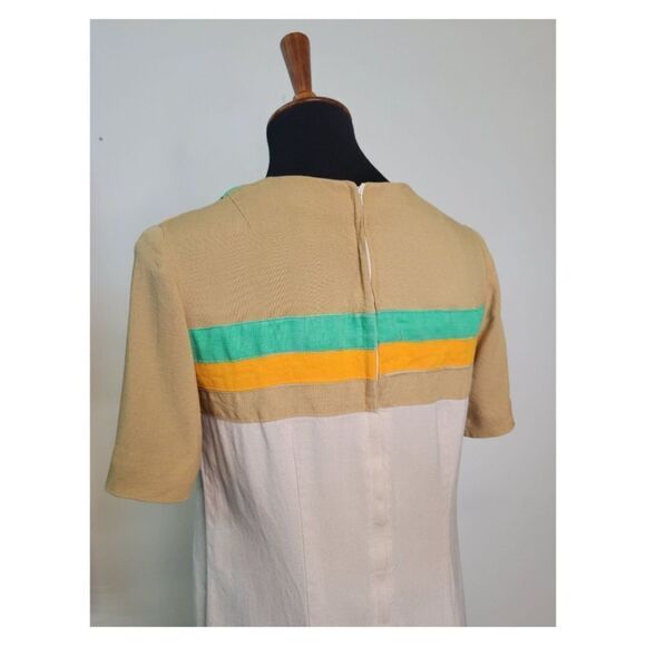 Vintage 1960's Mod Striped Shift Dress Tall - Picture 7 of 7